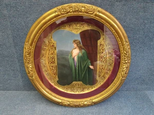 ROYAL VIENNA PORCELAIN CHARGER FRAMED "EROTIC" "MONA VANA" WAGNER 1850-1890 RUBY - Picture 1 of 12