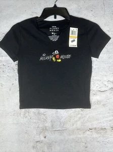 Disney Juniors Michey Mouse Cropped Graphic- Print T-shirt Size s - Picture 1 of 3