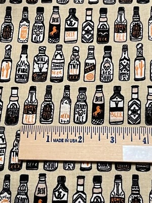 Tecido 100% algodão bronzeado Dear Stella Brewskis on Biscotti por jarda 36x44 #1953 - Imagem 1 de 4