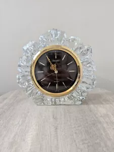 Seiko Glass Crystal Clock Desk Mantel With Alarm VGC Vintage - Picture 1 of 19