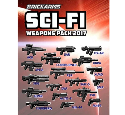 BrickArms 2017 pacote de armas de ficção científica para uso com minifiguras de construção de plástico NOVO - Imagem 1 de 2