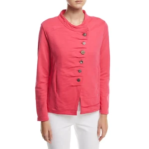 NEON BUDDHA Plus 3X Rhubarb Pink Cotton French Terry Harbor Jacket NWT - Picture 1 of 10