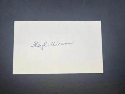 SIGNED IN-PERSON 3X5 INDEX CARD FLOYD WEAVER CLEVELAND INDIANS AUTO NO COA - Image 1 of 2