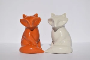 Threshold Target 2014 White and Orange Fox Stoneware Salt and Pepper Shakers - Picture 1 of 9