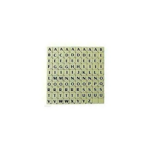 TILES IVORY/BLACK LETTERS FULL SET 100 PIECES -PLASTIC IVORY COLOURED - Image 1 of 1