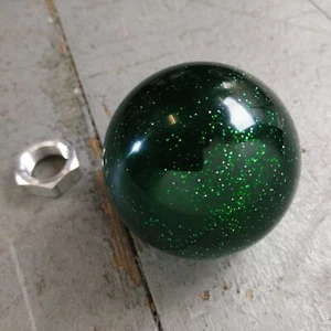 Green Old Skool Series Custom Shift Knob Translucent w Metal Flake hot rod rat - Bild 1 von 6