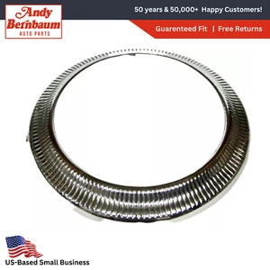 For 1939-1942 Chrysler Dodge DeSoto Plymouth Ribbed Inner Wheel Trim Ring Chrome - Picture 1 of 3