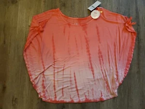 NWT Justice For Girls Shirt Size 10 coral pink tie Dye NEW spring summer - Picture 1 of 5