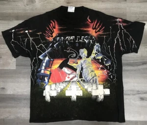 Vintage Brockum Black T-Shirt 1991 Metallica 5 Album AOP Herren XL 90s Rock Silver Tag - Bild 1 von 10
