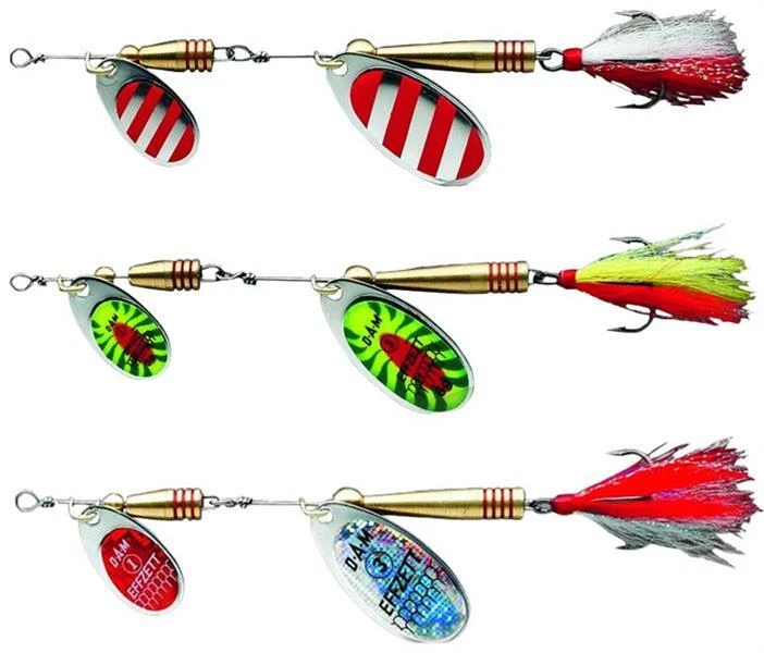 Dam Effzett FZ Tandem Dressed Spinner Silber/Rot Fire Shark Stripe 14g 20g Hecht - Bild 1 von 1