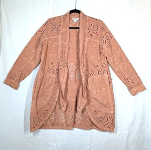 Sundance Spitzen-Cardigan Ösen Moonlight Terracotta 100 % Baumwolle Damen Größe PS - Bild 1 von 7