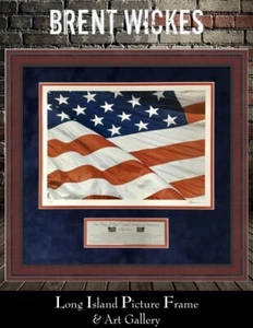 Brent Wickes L/ED Signed/Numbered Old Glory Flag Print Custom Framed Display - Picture 1 of 8