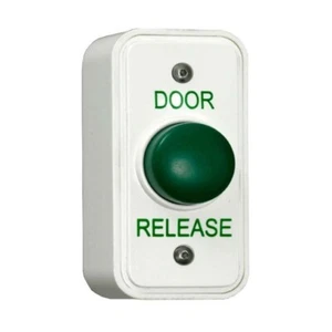 RGL Architrave plástico blanco, botón de liberación de puerta cúpula verde, EBGB05P/DR/W - Imagen 1 de 1