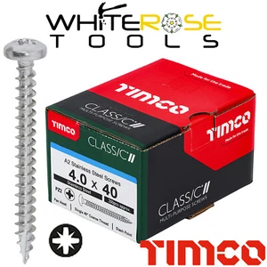 TIMCO Classic Multi Purpose Screws Pan Head A2 Stainless Steel Pozi Timber Metal - Picture 1 of 17