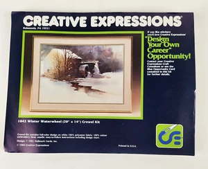 Creative Expressions Winter Waterwheel 1042 Crewel Kit 20" X 14" Needlework 1984 - Imagen 1 de 11