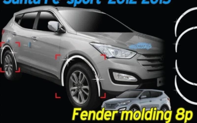 Guardabarros cromado moldeado adorno 5psger C605 para Hyundai Santa Fe Sport 2013~2018 Foto 1 de 4