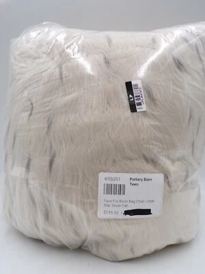 Pottery Barn Teen Snow Cat Faux-Fur Bean Bag Chair Slipcover Large 41" #9790G - Image 1 of 4