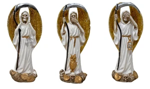 5" Santa Muerte 3 Virtudes No Mal Escuchar, No Mal Hablar y No Mal Ver  Figure - Picture 1 of 4