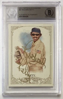 RICHARD PETTY SIGNED 2012 TOPPS ALLEN & GINTER #61 BECKETT AUTHENTIC GOLD AUTO - Image 1 of 2