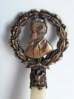 Napoléon Empire souvenir coupe papier Bronze Nacre Bastia Corse - Photo 1/4