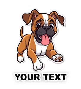 Juego de 2 pegatinas calcomanías boxer perro con texto personalizado gratuito - Imagen 1 de 5