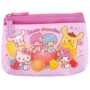 Sanrio Mix Personajes 2-Cremallera Bolsa Cambio Monedas Cartera Portatarjetas Billetera Estuche - Imagen 1 de 3
