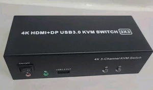 4K HDM+DP KVM SWITCH 3X3 UNIT ONLY - Picture 1 of 4