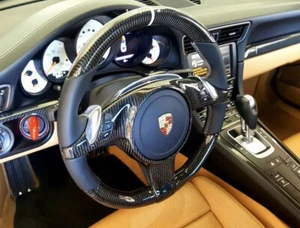 OEM PORSCHE 991 CAYENNE 970 PANAMERA BOXSTER CAYMAN CARBON FIBER STEERING WHEEL - Picture 1 of 4