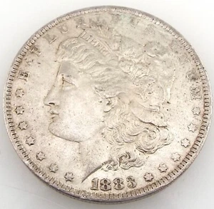 1883 - Plata O Morgan - Moneda de un dólar de 1 dólar de Estados Unidos ~ #6195 - Imagen 1 de 3