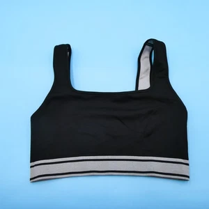Victorias Secret Sports Bra Medium Black Seamless Lightly Lined Pullover Women - Picture 1 of 9
