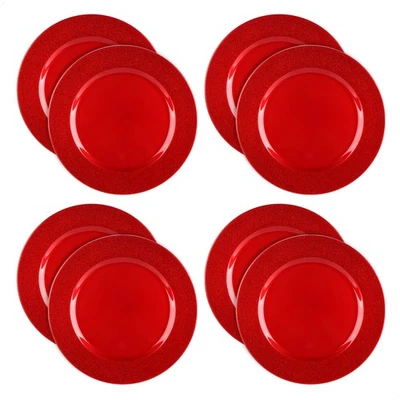 8x Platzteller mit schimmerndem Rand - wiederverwendbare Unterteller - Bild 1 von 4