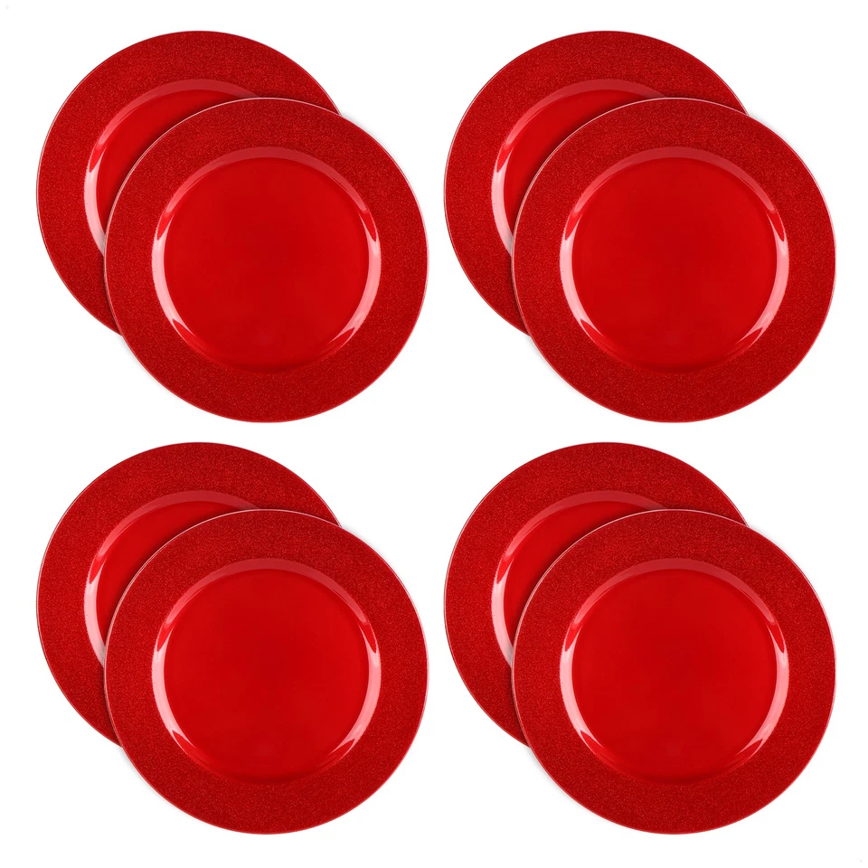 8x Platzteller mit schimmerndem Rand - wiederverwendbare Unterteller - Bild 1 von 4