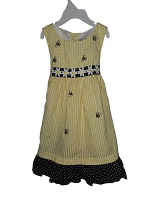 Vestido Emily Rose Boutique Niñas 3T Amarillo Cottage Abejas Acentos Solero Foto 1 de 4