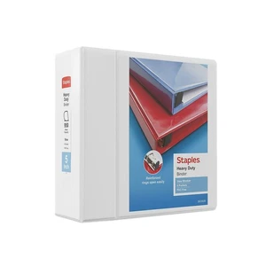 Staples Heavy Duty 5" 3-Ring View Binder White (24700) 82660 - Picture 1 of 6