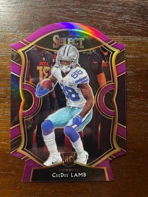 CeeDee Lamb 2020 Panini Select - Concourse Purple Prizm Die-Cut (RC) #57 - Image 1 of 2