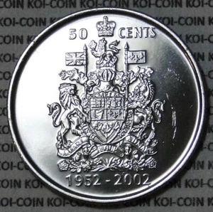 BU UNC Canada 1952-2002 Golden Jubilee 50 cent 50c half dollar coin from roll - Picture 1 of 2