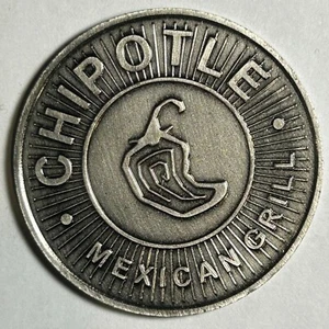 Moneda/ficha/cupón/cupón/cupón/regalo de burrito sin parrilla mexicana Chipotle 2016 - Imagen 1 de 2
