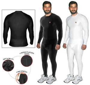 Mens Compression Armour Base layer Top Skin Fit Shirt + Leggings/ Pants gym set - Picture 1 of 10