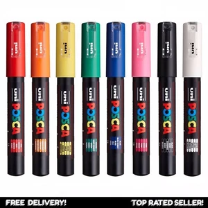 Uni POSCA Marker PC1M x 8 Best Sellers Bullet 1 mm Fine Tip Pen Art Paint Craft - Picture 1 of 6