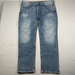 Pantalones de mezclilla Levis para hombre 42x33 azul 541 bigotes descoloridos corte atlético occidental cónico - Imagen 1 de 18
