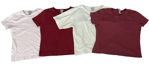 L.L. Bean Women's Small SupimaCotton T-Shirt Bundle 4 Shirts (2Red, Pink, Cream) - Picture 1 of 13