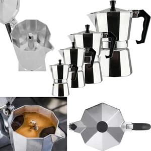 Tragbare Aluminium Espresso Kaffee Teemaschine Herd Top Kaffeemaschine Brautopf Tasse - Bild 1 von 9