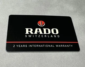 RADO Watch International Warranty Card For Collectors (Blank, no booklet) - Picture 1 of 2