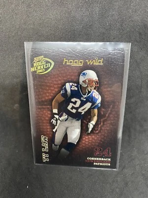 2003 Playoff Hogg Heaven Hogg Wild Patriots Football Card #88 Ty Law /150 A2 - Image 1 of 2