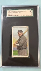 1909-11 T206 George McQuillan With Bat SGC 1.5 FAIR Piedmont - Picture 1 of 2