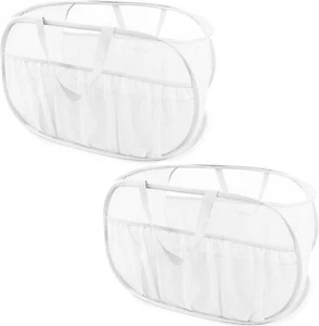 2 Pack Collapsible Laundry Baskets, Upgrade Pop Up Laundry Hamper with - Picture 1 of 7