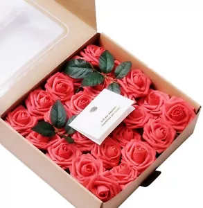 Artificial Rose Flowers 50pcs Red Fake Roses Artificial Foam Roses Real Looking - Picture 1 of 10