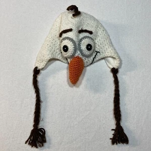Frozen Olaf Beanie Hat Child One-Size Knit Crochet Snowman Christmas Handmade - Picture 1 of 5