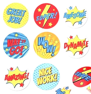 Reward Stickers 2.5cm Labels Children Parents Teacher School Kids Homework Prize Foto 1 de 2