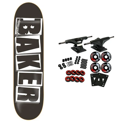 BAKER Skateboard Completo LOGO NEGRO/BLANCO 8.125' Negro Camiones Ruedas Negras Foto 1 de 4